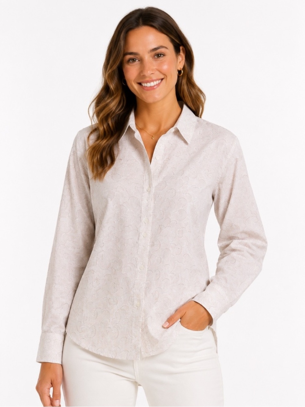 Chico's Top S Polished Casual White